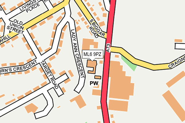 ML6 9PZ map - OS OpenMap – Local (Ordnance Survey)