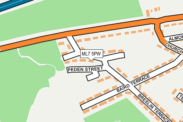 ML7 5PW map - OS OpenMap – Local (Ordnance Survey)