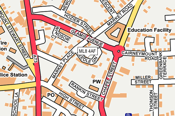 ML8 4AF map - OS OpenMap – Local (Ordnance Survey)