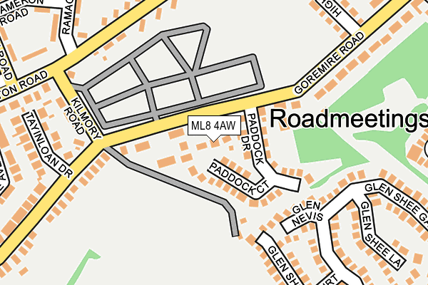 ML8 4AW map - OS OpenMap – Local (Ordnance Survey)