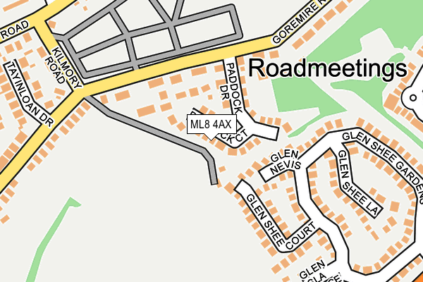 ML8 4AX map - OS OpenMap – Local (Ordnance Survey)