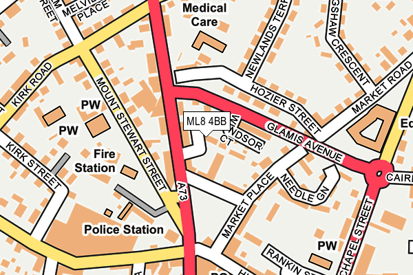 ML8 4BB map - OS OpenMap – Local (Ordnance Survey)
