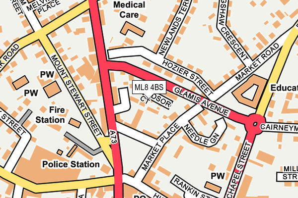 ML8 4BS map - OS OpenMap – Local (Ordnance Survey)