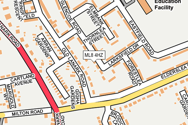 ML8 4HZ map - OS OpenMap – Local (Ordnance Survey)
