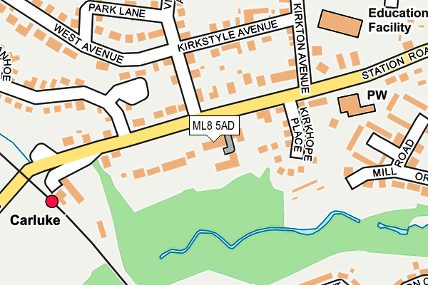 ML8 5AD map - OS OpenMap – Local (Ordnance Survey)
