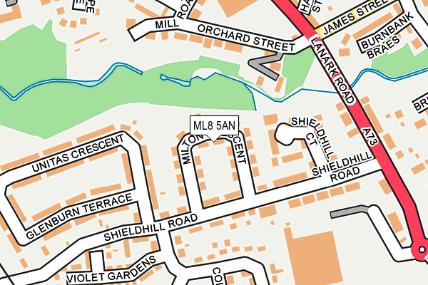 ML8 5AN map - OS OpenMap – Local (Ordnance Survey)