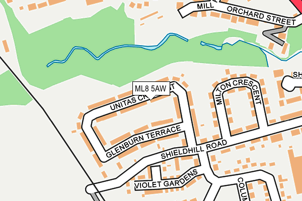 ML8 5AW map - OS OpenMap – Local (Ordnance Survey)