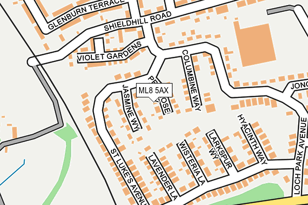 ML8 5AX map - OS OpenMap – Local (Ordnance Survey)
