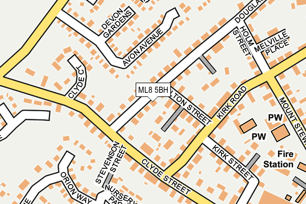 ML8 5BH map - OS OpenMap – Local (Ordnance Survey)