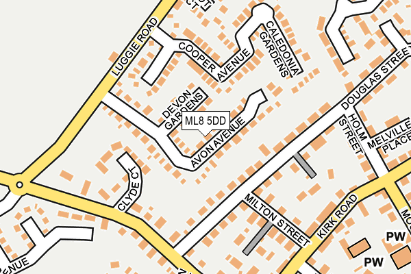ML8 5DD map - OS OpenMap – Local (Ordnance Survey)