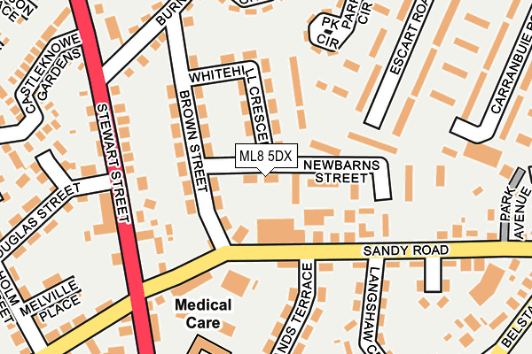 ML8 5DX map - OS OpenMap – Local (Ordnance Survey)