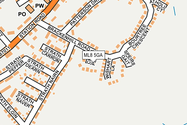 ML8 5GA map - OS OpenMap – Local (Ordnance Survey)