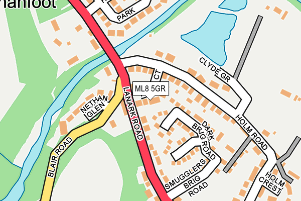 ML8 5GR map - OS OpenMap – Local (Ordnance Survey)