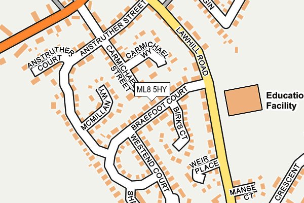 ML8 5HY map - OS OpenMap – Local (Ordnance Survey)