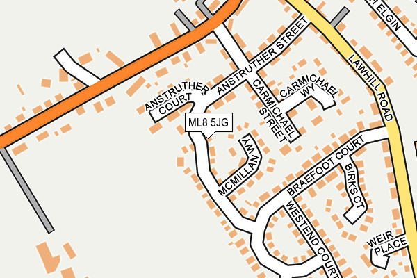ML8 5JG map - OS OpenMap – Local (Ordnance Survey)