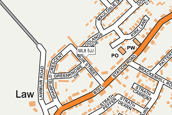 ML8 5JJ map - OS OpenMap – Local (Ordnance Survey)