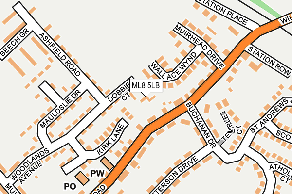 ML8 5LB map - OS OpenMap – Local (Ordnance Survey)