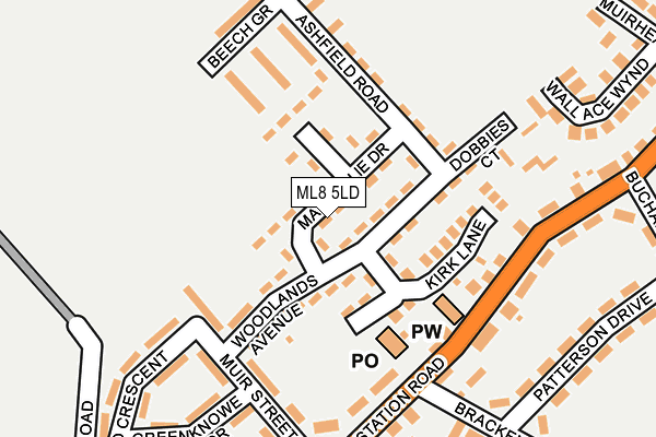 ML8 5LD map - OS OpenMap – Local (Ordnance Survey)