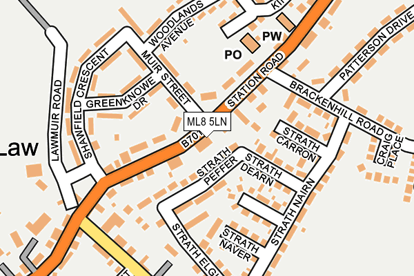 ML8 5LN map - OS OpenMap – Local (Ordnance Survey)