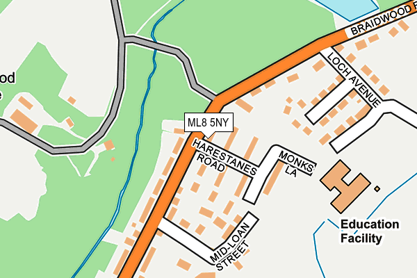 ML8 5NY map - OS OpenMap – Local (Ordnance Survey)