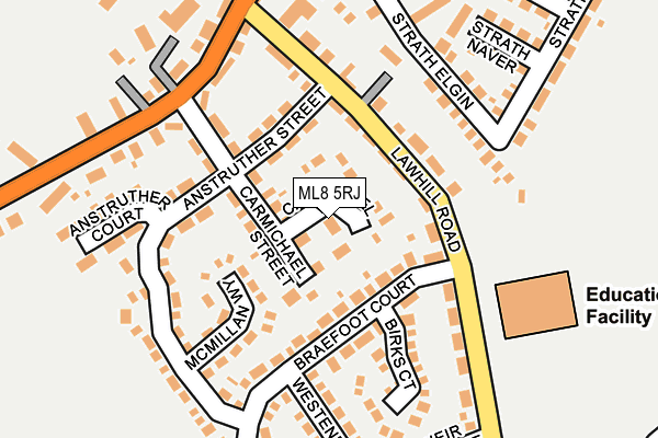 ML8 5RJ map - OS OpenMap – Local (Ordnance Survey)