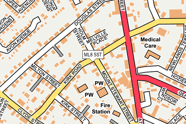 ML8 5ST map - OS OpenMap – Local (Ordnance Survey)
