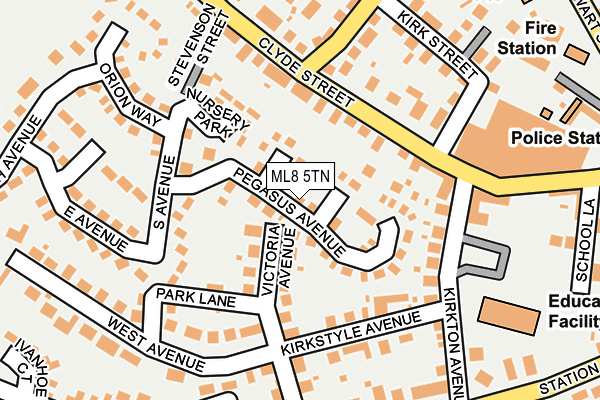 ML8 5TN map - OS OpenMap – Local (Ordnance Survey)
