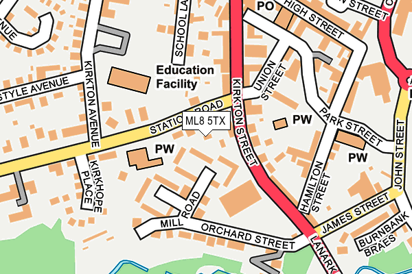 ML8 5TX map - OS OpenMap – Local (Ordnance Survey)