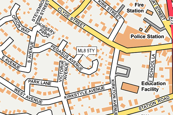 ML8 5TY map - OS OpenMap – Local (Ordnance Survey)