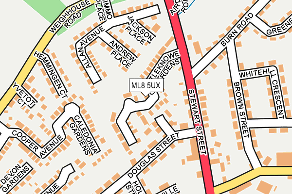 ML8 5UX map - OS OpenMap – Local (Ordnance Survey)