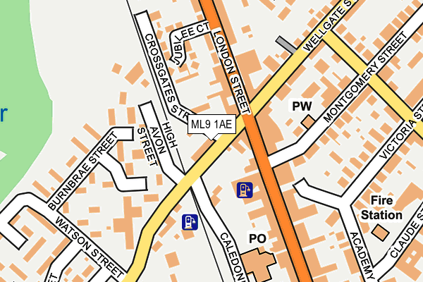ML9 1AE map - OS OpenMap – Local (Ordnance Survey)