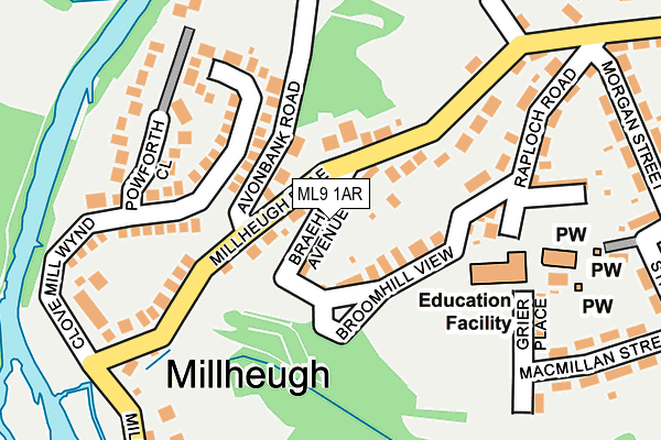 ML9 1AR map - OS OpenMap – Local (Ordnance Survey)