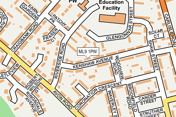 ML9 1PW map - OS OpenMap – Local (Ordnance Survey)