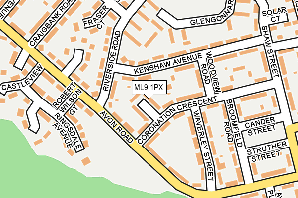 ML9 1PX map - OS OpenMap – Local (Ordnance Survey)