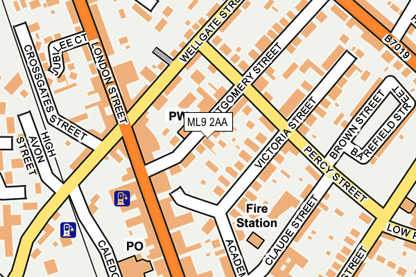 ML9 2AA map - OS OpenMap – Local (Ordnance Survey)