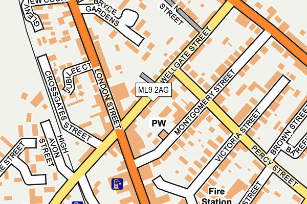 ML9 2AG map - OS OpenMap – Local (Ordnance Survey)