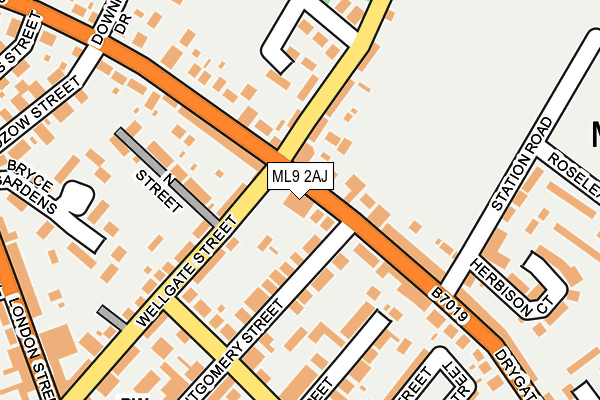 ML9 2AJ map - OS OpenMap – Local (Ordnance Survey)