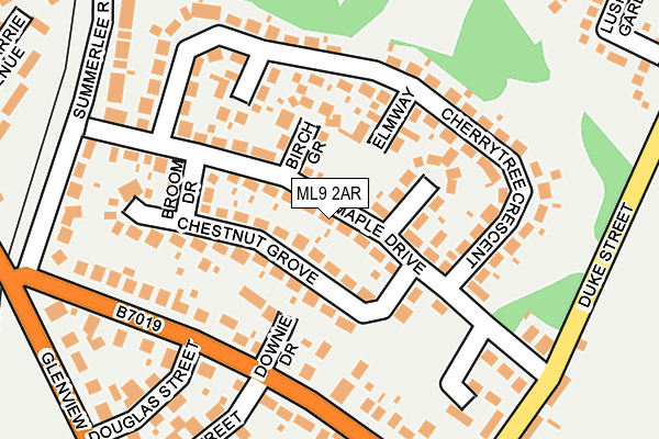 ML9 2AR map - OS OpenMap – Local (Ordnance Survey)