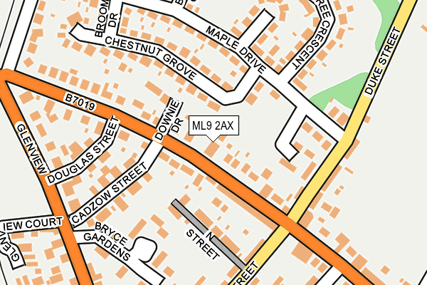 ML9 2AX map - OS OpenMap – Local (Ordnance Survey)