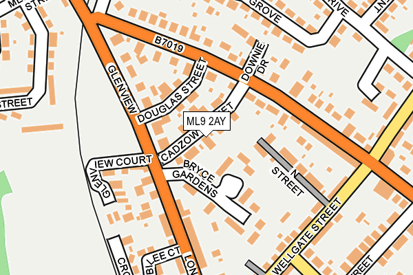 ML9 2AY map - OS OpenMap – Local (Ordnance Survey)