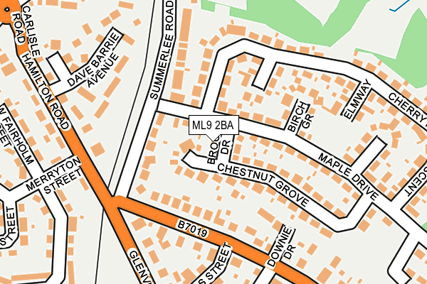ML9 2BA map - OS OpenMap – Local (Ordnance Survey)