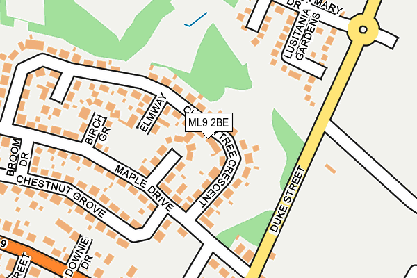 ML9 2BE map - OS OpenMap – Local (Ordnance Survey)