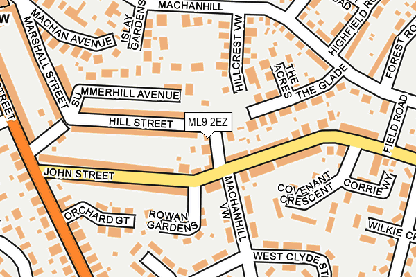 ML9 2EZ map - OS OpenMap – Local (Ordnance Survey)