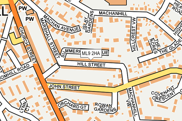 ML9 2HA map - OS OpenMap – Local (Ordnance Survey)