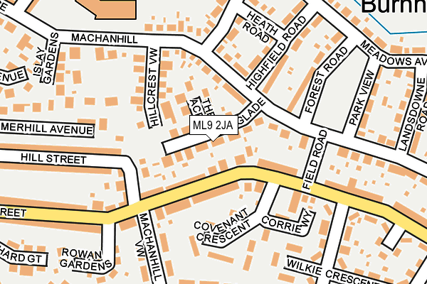 ML9 2JA map - OS OpenMap – Local (Ordnance Survey)