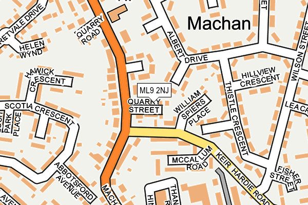 ML9 2NJ map - OS OpenMap – Local (Ordnance Survey)
