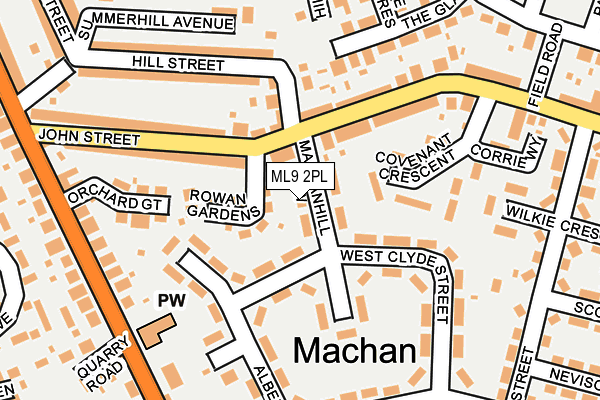 ML9 2PL map - OS OpenMap – Local (Ordnance Survey)
