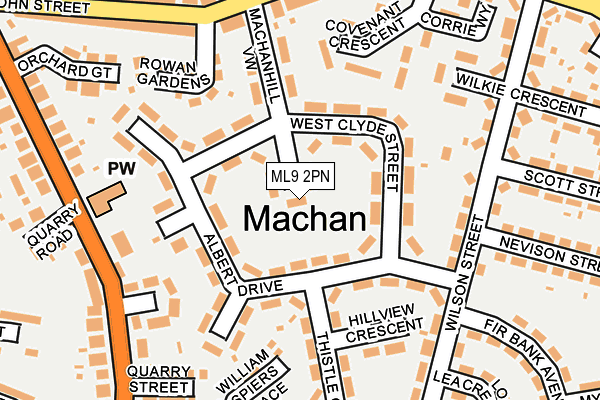 ML9 2PN map - OS OpenMap – Local (Ordnance Survey)