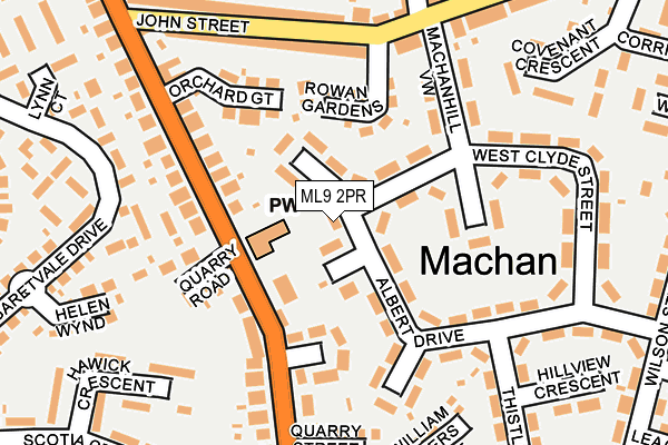ML9 2PR map - OS OpenMap – Local (Ordnance Survey)