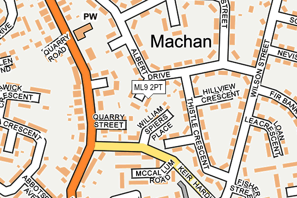 ML9 2PT map - OS OpenMap – Local (Ordnance Survey)